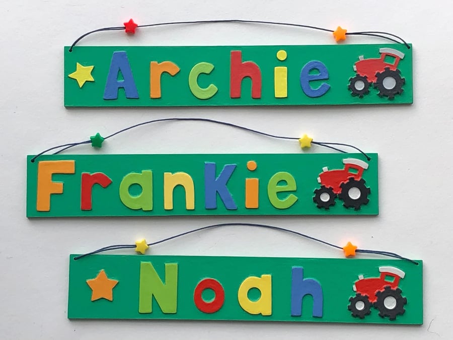 Any Name! Green Tractor Name Plate