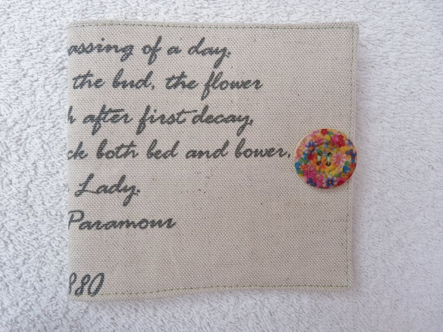 Sewing Needle Case in Poem Print Fabric