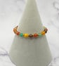 Waving cat charm stretchy bracelet with multicoloured agate - Image 4