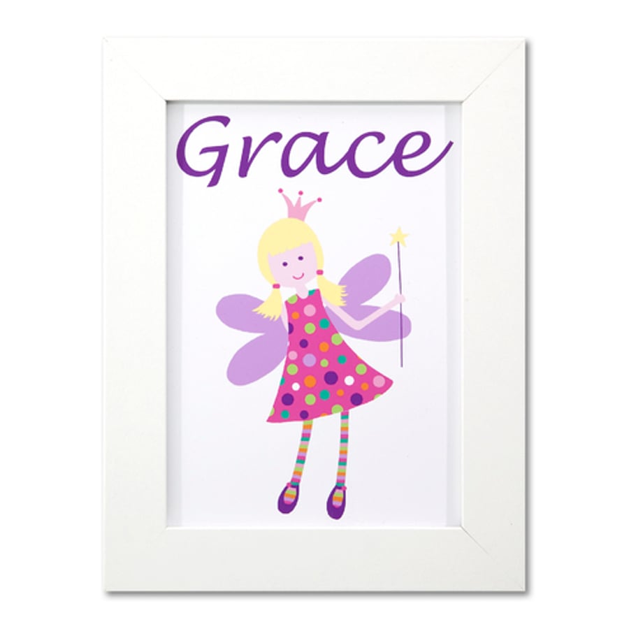 Girls Fairy Door Name Print.