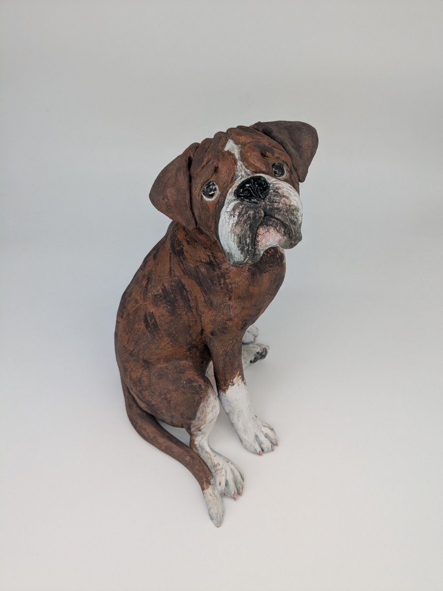 Boxer Dog Sculpture - May Sale Item