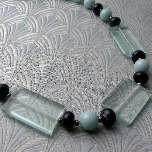 Chunky Blue Necklace, Chunky Blue Gemstone Necklace BB92