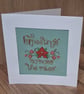 Handmade Cross Stitch Greetings Across the Miles Christmas Card – 6 x 6 Inch - Image 2