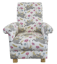 Pink March Hares Fabric Adult Armchair Animals Chair Nursery Dandelion Small New - Image 1