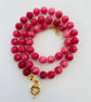 Rhodochrosite semi precious stone necklace 