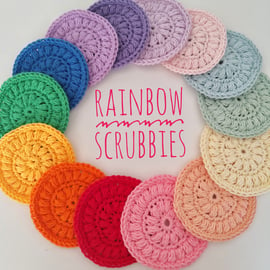 Set of 7 Lucky Dip Reusable Cotton Face Scrubbies  