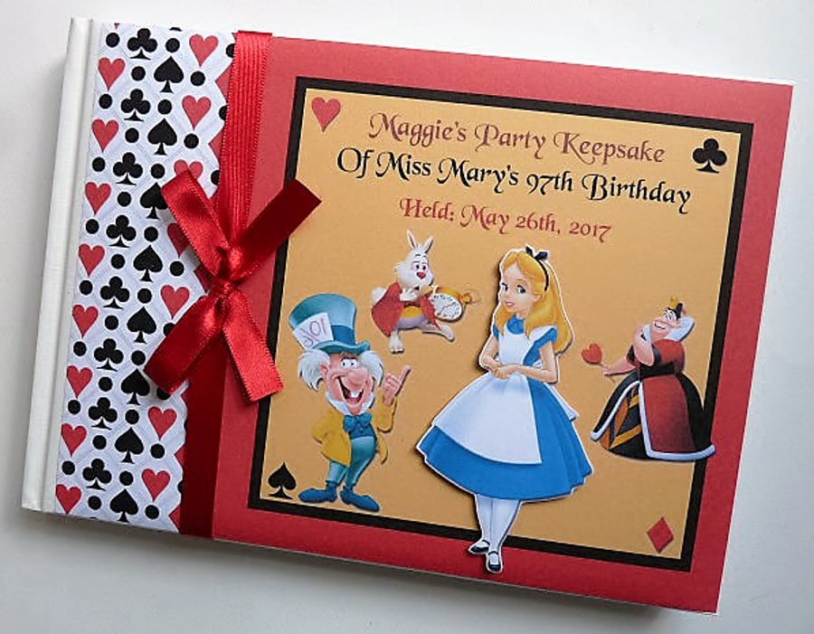 Alice in Wonderland Birthday Guest Book, Wonderland birthday gift
