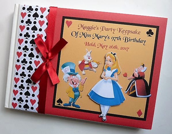 Alice in Wonderland Birthday Guest Book, Onederland guest book, gift