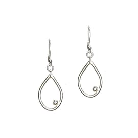 Silver Iris drop earrings - medium