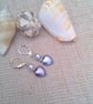 Mismatched Purple Heart and Cream Pearl Earrings, Gift for Her, Purple Heart - Image 6