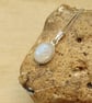 Tiny minimalist Rainbow Moonstone Pendant necklace. June Birthstone - Image 2
