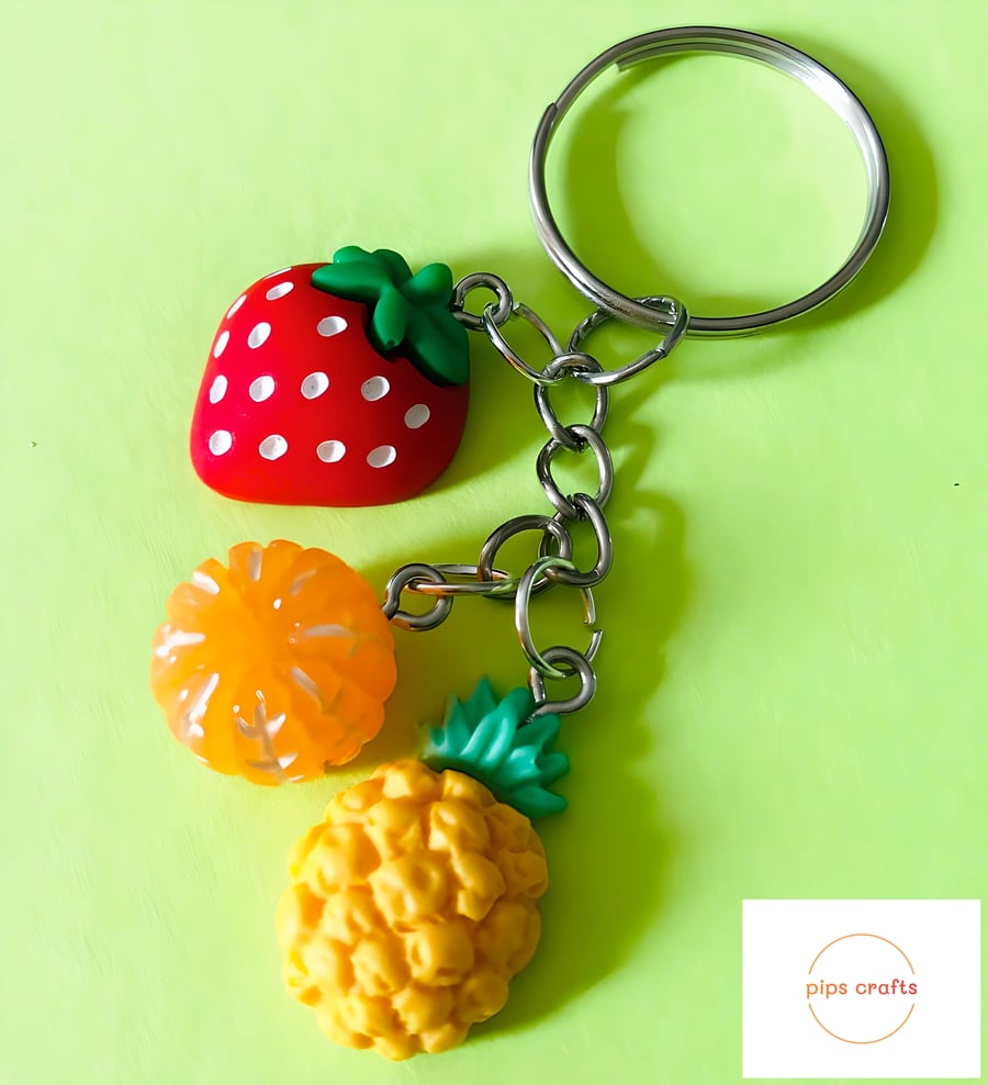 Fun Tutti Frutti Fruit Keyring - Keychain, Gift, Secret Santa