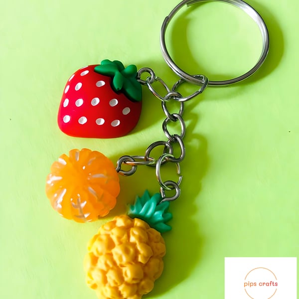 Fun Tutti Frutti Fruit Keyring - Keychain, Gift, Secret Santa