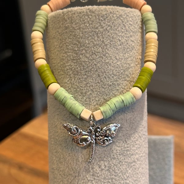 Unique Handmade bracelet with charms - animal dragonfly
