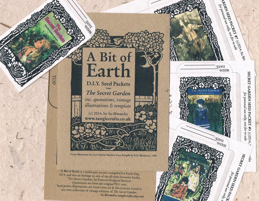 SECRET GARDEN - DIY Seed Packets for Earth Day, vintage illustrations, classic