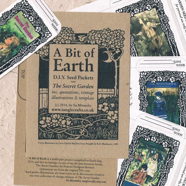SECRET GARDEN - DIY Seed Packets for Earth Day, vintage illustrations, classic