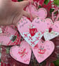 Hand-painted Pink Christmas Food and Drink Hearts 10cm - Image 7