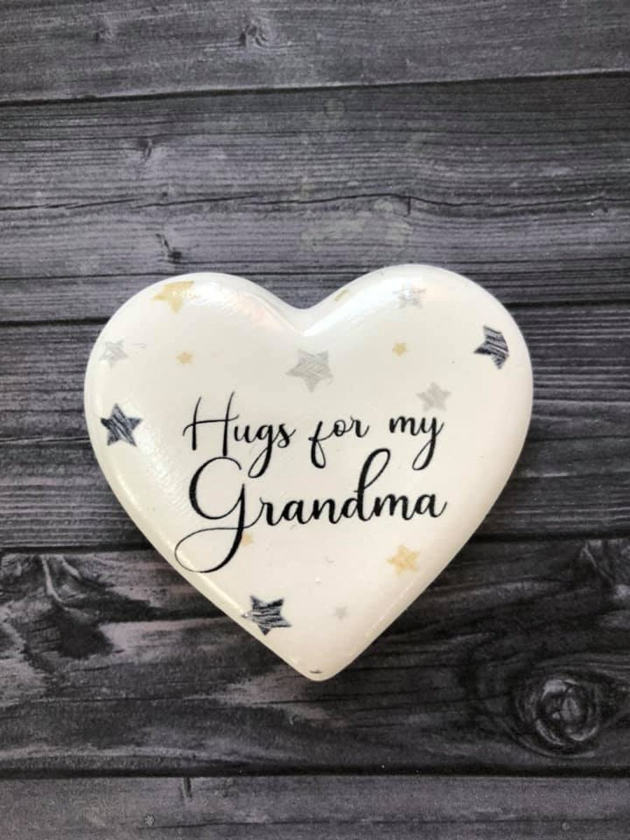 Hug Grandma Handmade heart to send some love, personalised and gift boxed