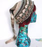 Quirky Long Tail Pixie Hat in Brown, Beige and Cream, Winter Accessories