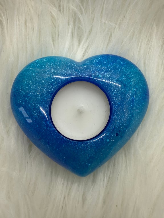 Glitter heart shaped tealight holder