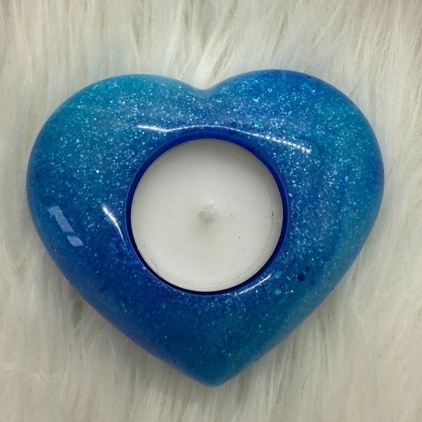Glitter heart shaped tealight holder