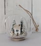 Glass Bauble Christmas Decoration with Cottage Scene - Image 5