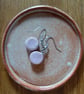 Ceramic disc dangle earrings in pink