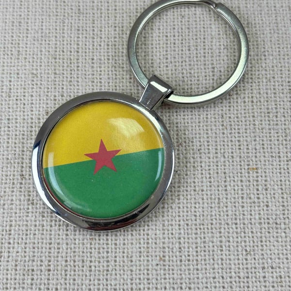 French Guiana Flag Keyring 