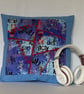 Cushion Cover - Music Themed Crazy Patchwork