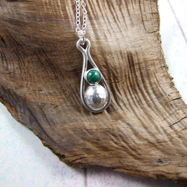 •MALACHITE• multi-stone + silver necklace (ADJ to 18