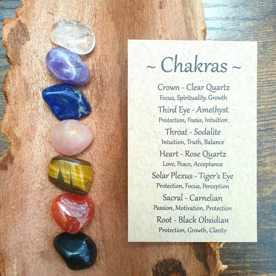 Seven Chakras Crystal Tumblestone Set