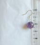 Amethyst earrings on silver plated hook - February birthstone - Image 2