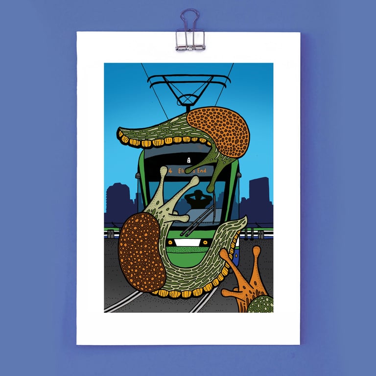 Croydon Sluglink (a British Transport Dystopia) - Giclee Print (Unframed)