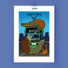 Croydon Sluglink (a British Transport Dystopia) - Giclee Print (Unframed)