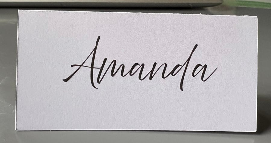 Elegant Wedding Place Card – Modern Script Personalised Name Card Table Décor