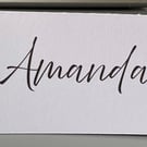 Elegant Wedding Place Card – Modern Script Personalised Name Card Table Décor