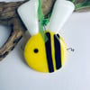 Bee made from fused glass