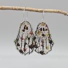 Autumnal Ghost Earrings, Ghost Earrings, Resin Ghosts, Resin Earrings, 