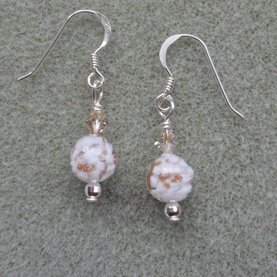 Sterling Silver Murano Glass Drop Earrings