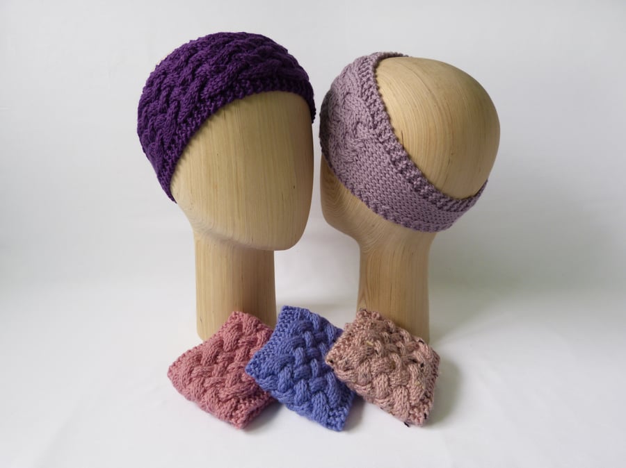 Purple Lilac Violet Ear Warmer Knitted Headband