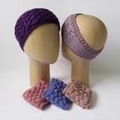 Purple Lilac Violet Ear Warmer Knitted Headband