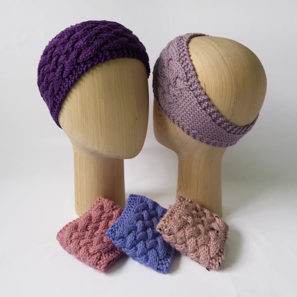 Purple Lilac Violet Ear Warmer Knitted Headband