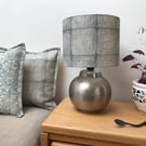 Hand Printed Linen Lampshade in Duck Egg Blue