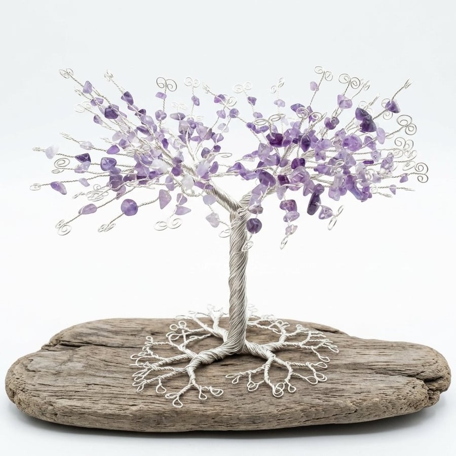 Wire Amethyst Tree Sculpture