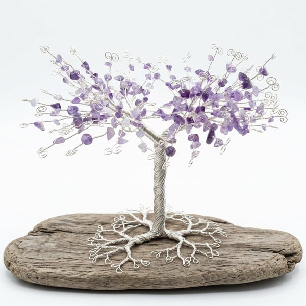 Wire Amethyst Tree Sculpture