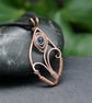 Copper Wire Flower Pendant - Capri Blue - Image 7