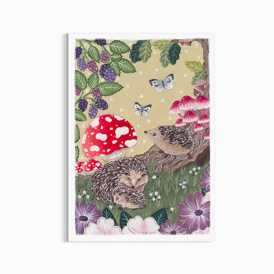 Hedgehog Family Art Print