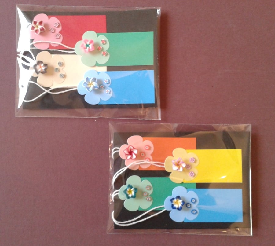 Pack of 4 gift tags (flowers)