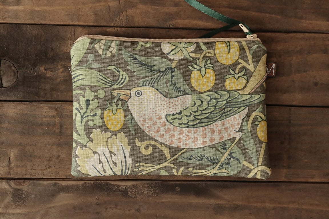 William Morris Strawberry Thief May Pouch Citrus