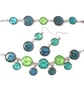 Blue jewellery set, earrings, bracelet and necklace in shades of blue and green - Image 2